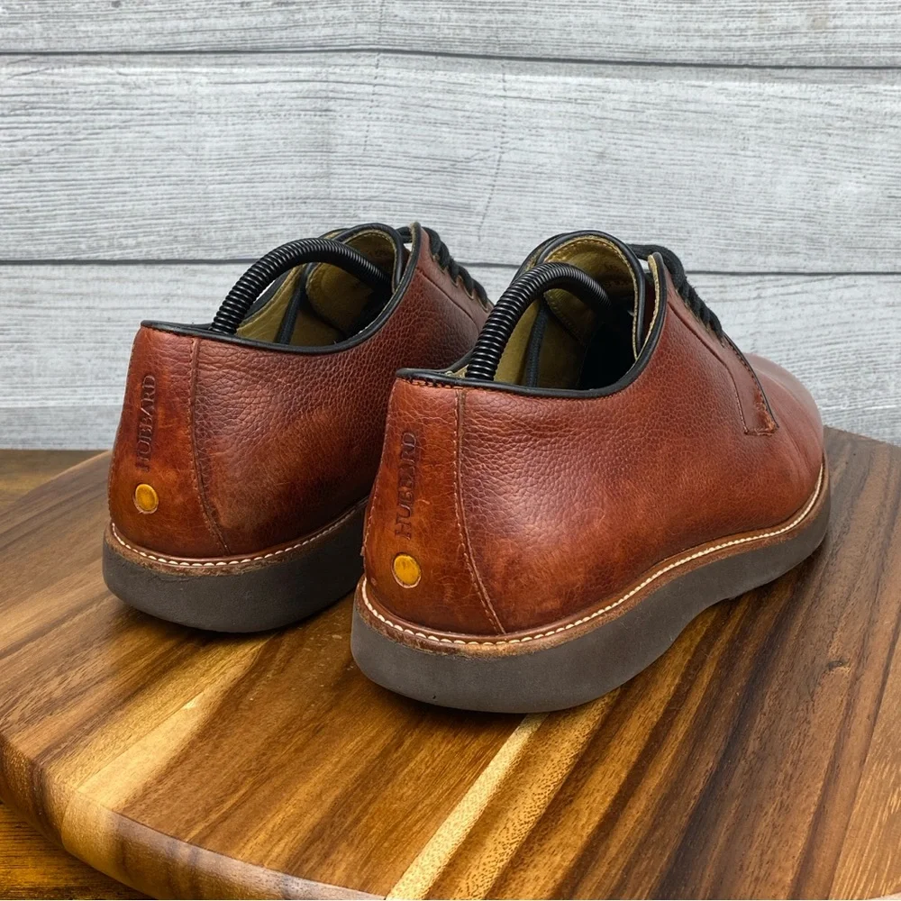 Samuel Hubbard Highlander Pebbled Leather Comfort Oxford Red Brown Mens Size 9.5